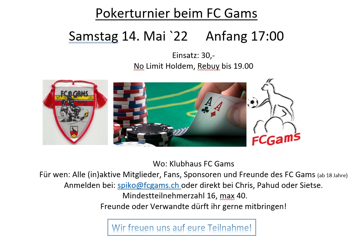 Pokerturnier beim FC Gams